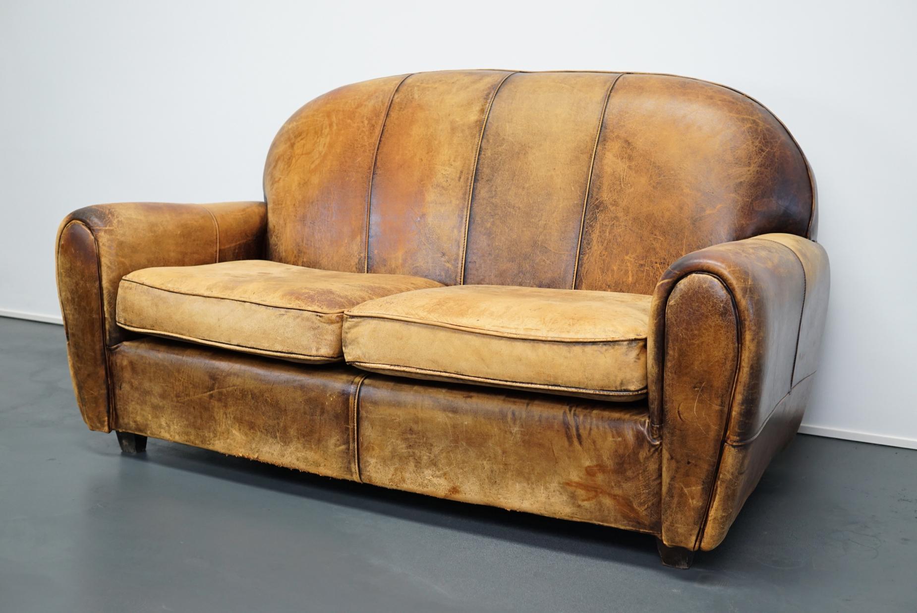 cognac leather sofa