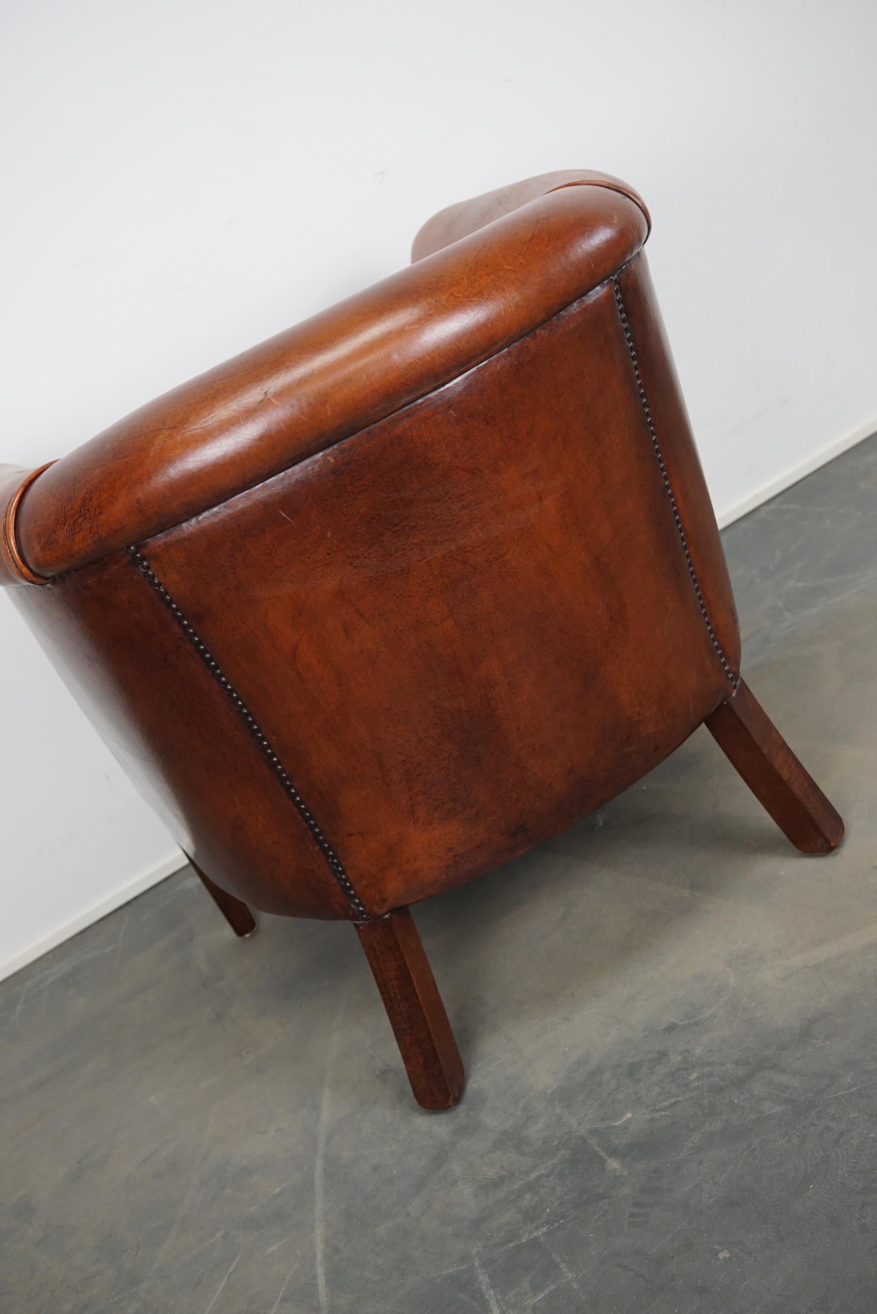 Vintage Dutch Cognac Leather Club Chair 4