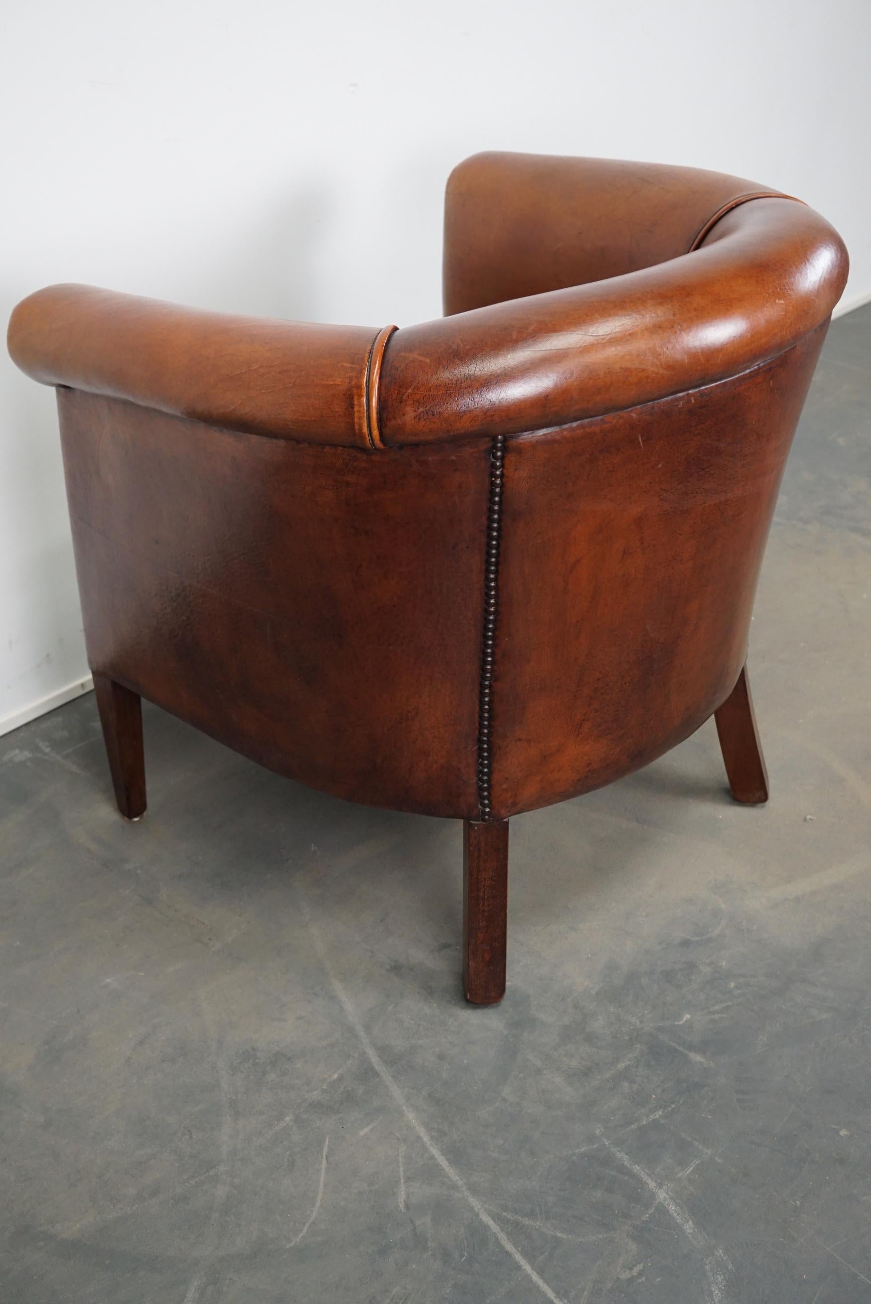 Vintage Dutch Cognac Leather Club Chair 6