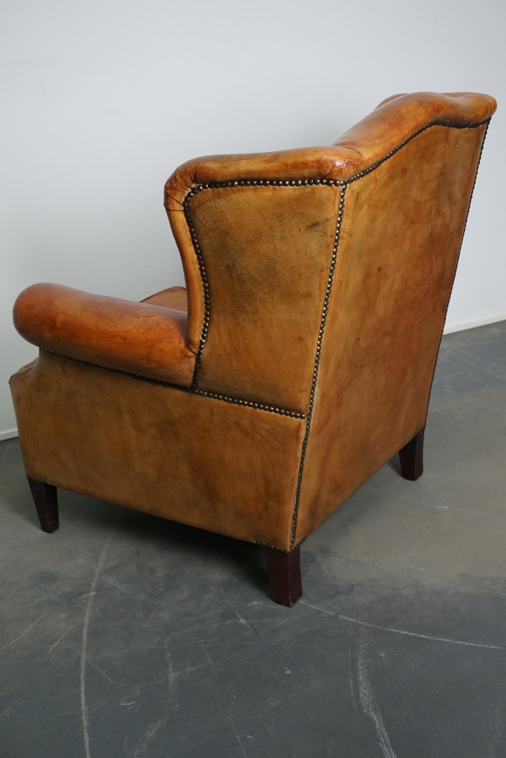 Vintage Dutch Cognac Leather Club Chair 7