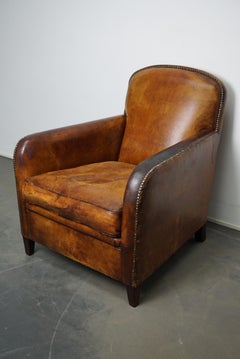 Vintage Dutch Cognac Leather Club Chair