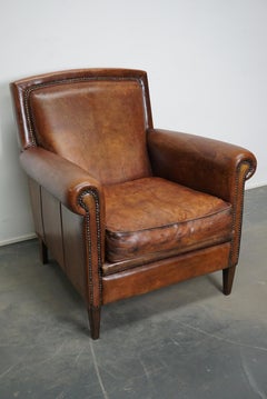 Vintage Dutch Cognac Leather Club Chair