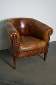 Vintage Dutch Cognac Leather Club Chair
