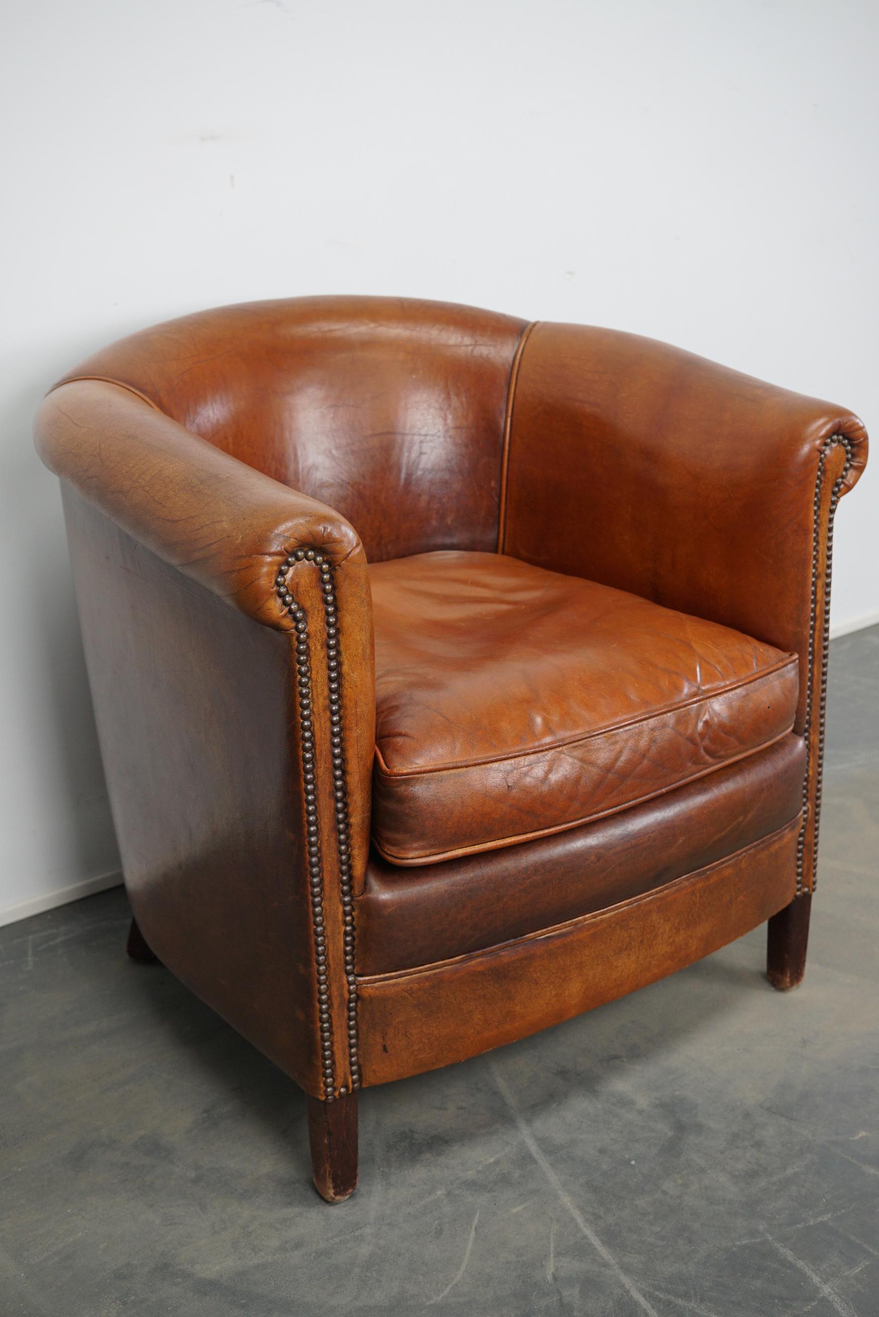 vintage cognac leather chair
