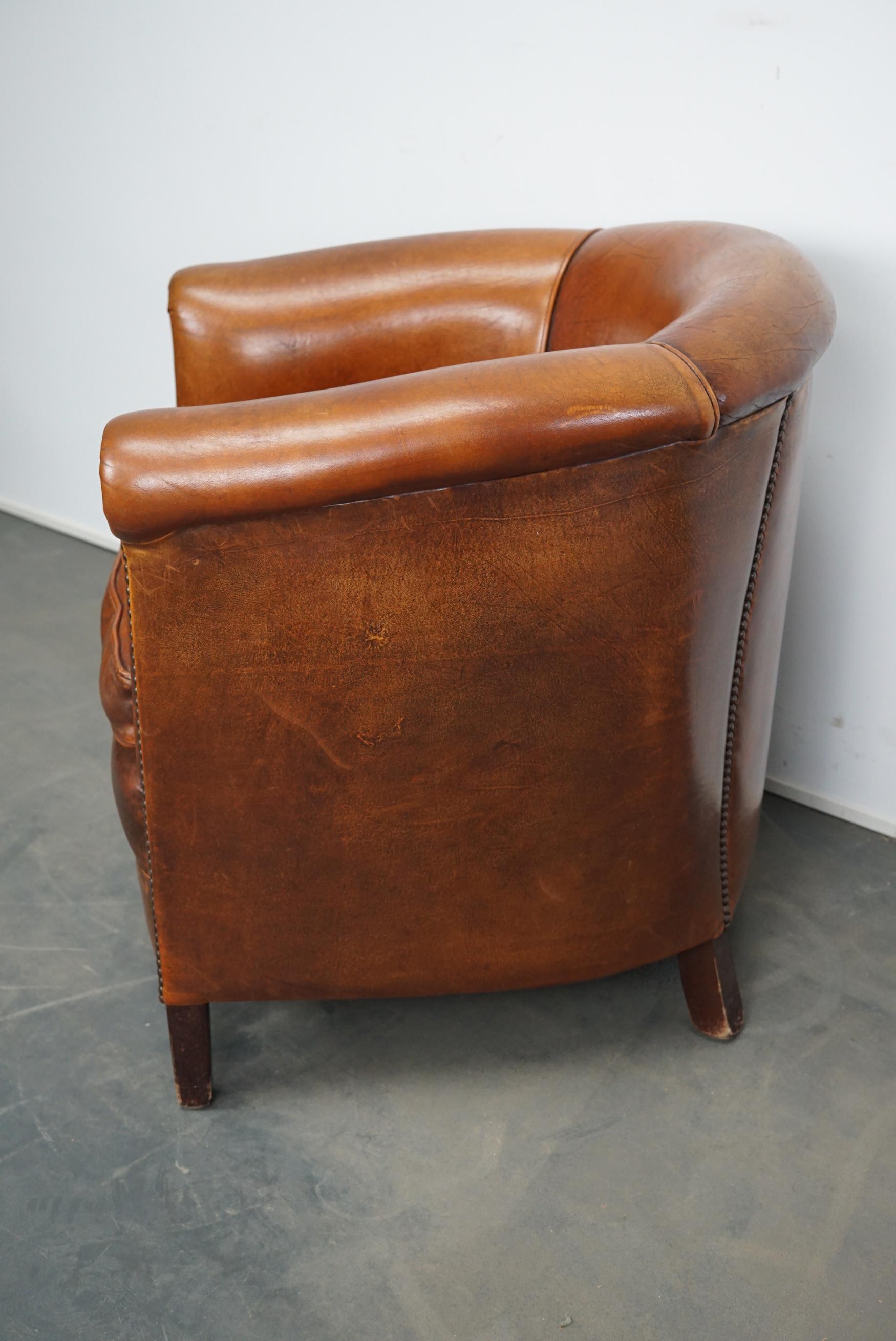 Vintage Dutch Cognac Leather Club Chair 2