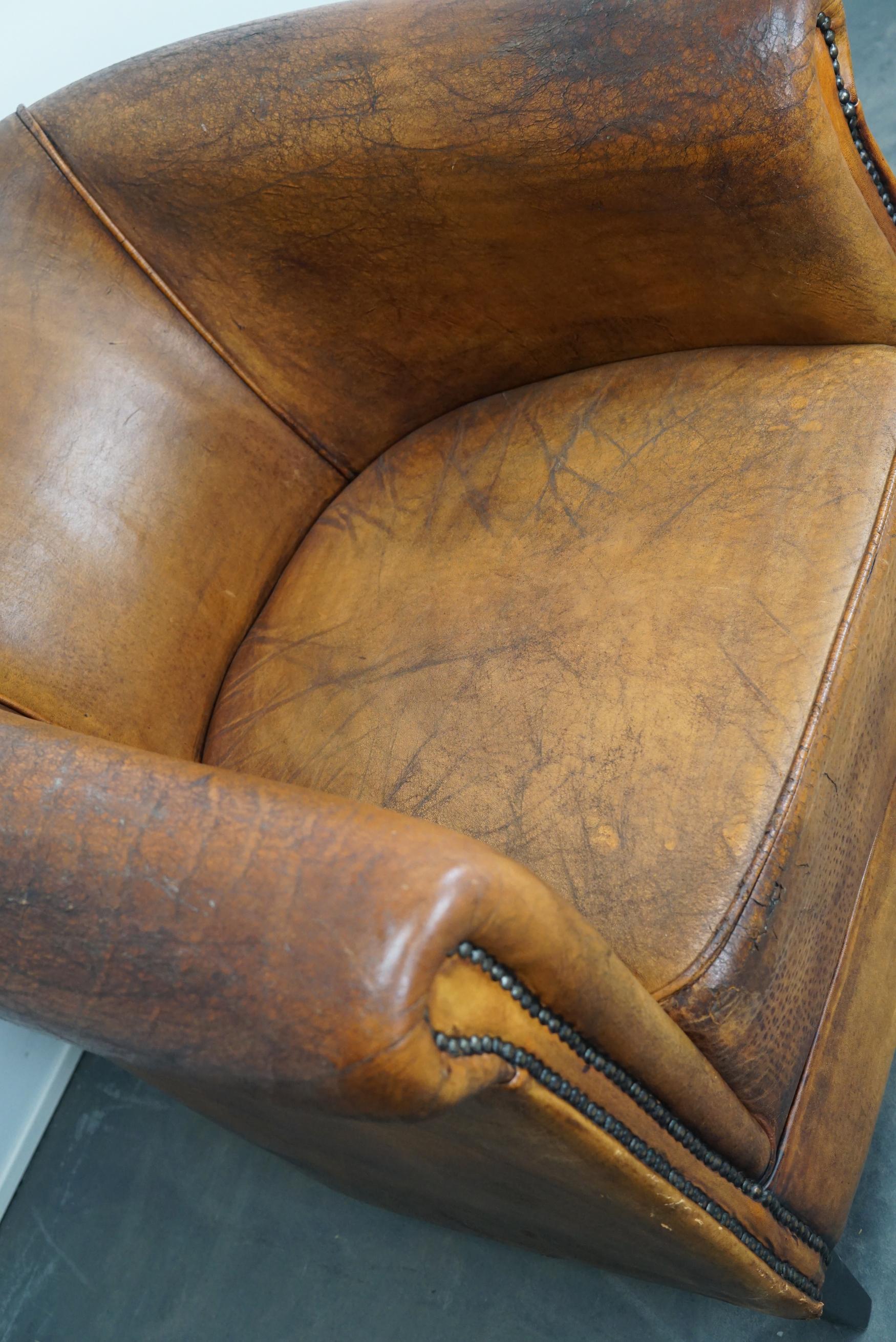 Vintage Dutch Cognac Leather Club Chair 3