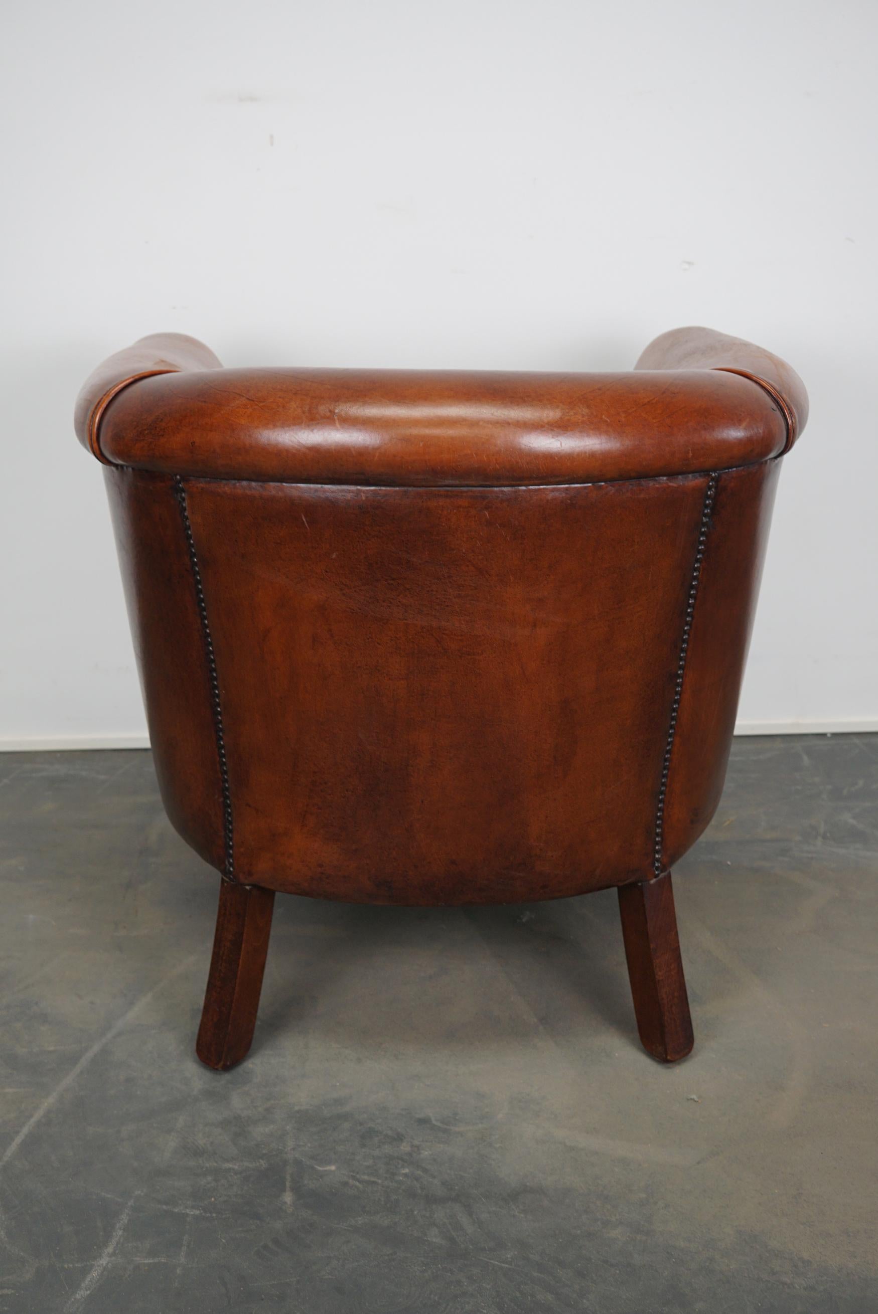 Vintage Dutch Cognac Leather Club Chair 3