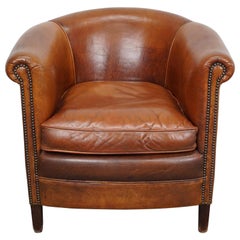 Vintage Dutch Cognac Leather Club Chair