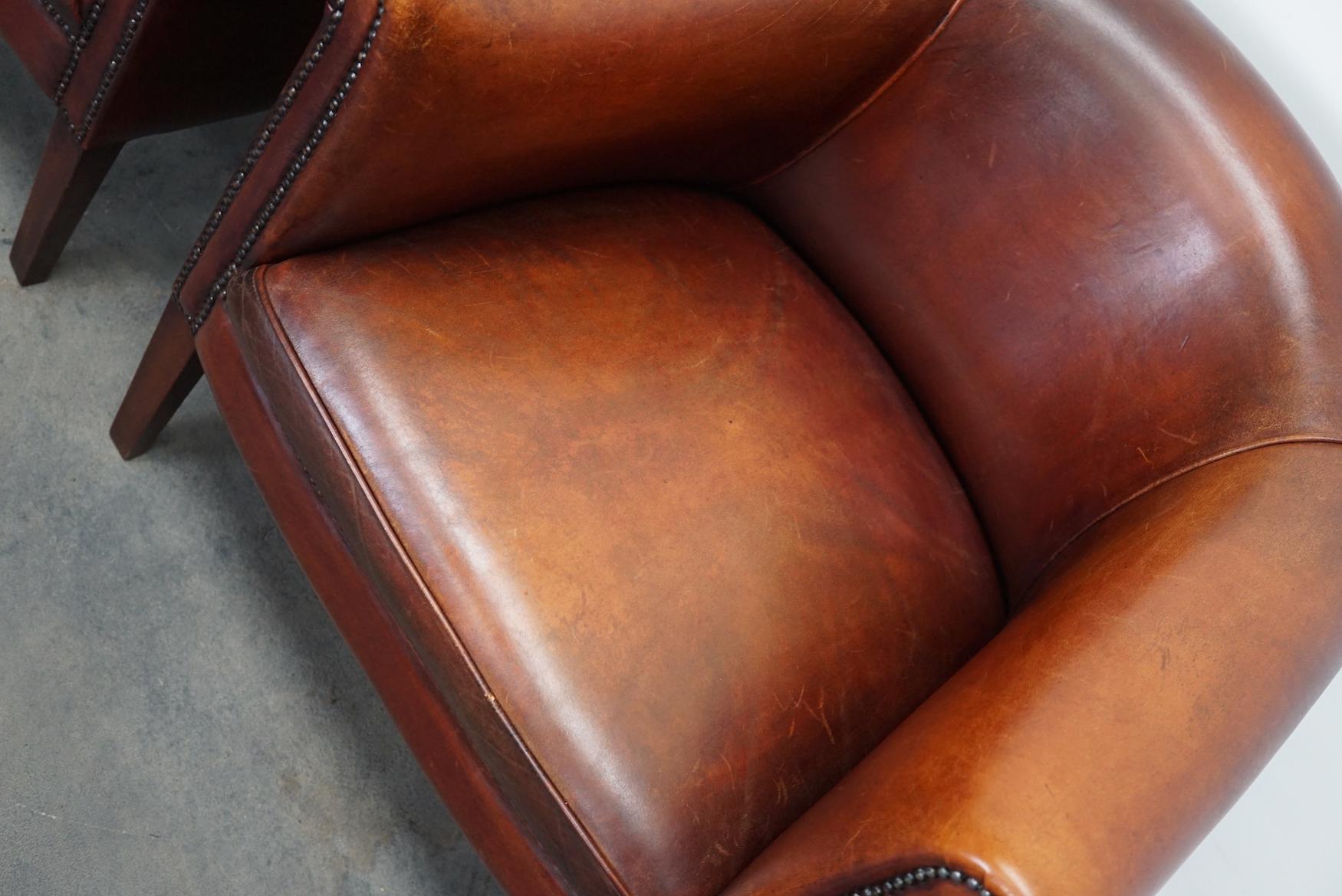 cognac club chairs