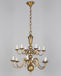 Vintage Dutch Colonial Brass Chandelier