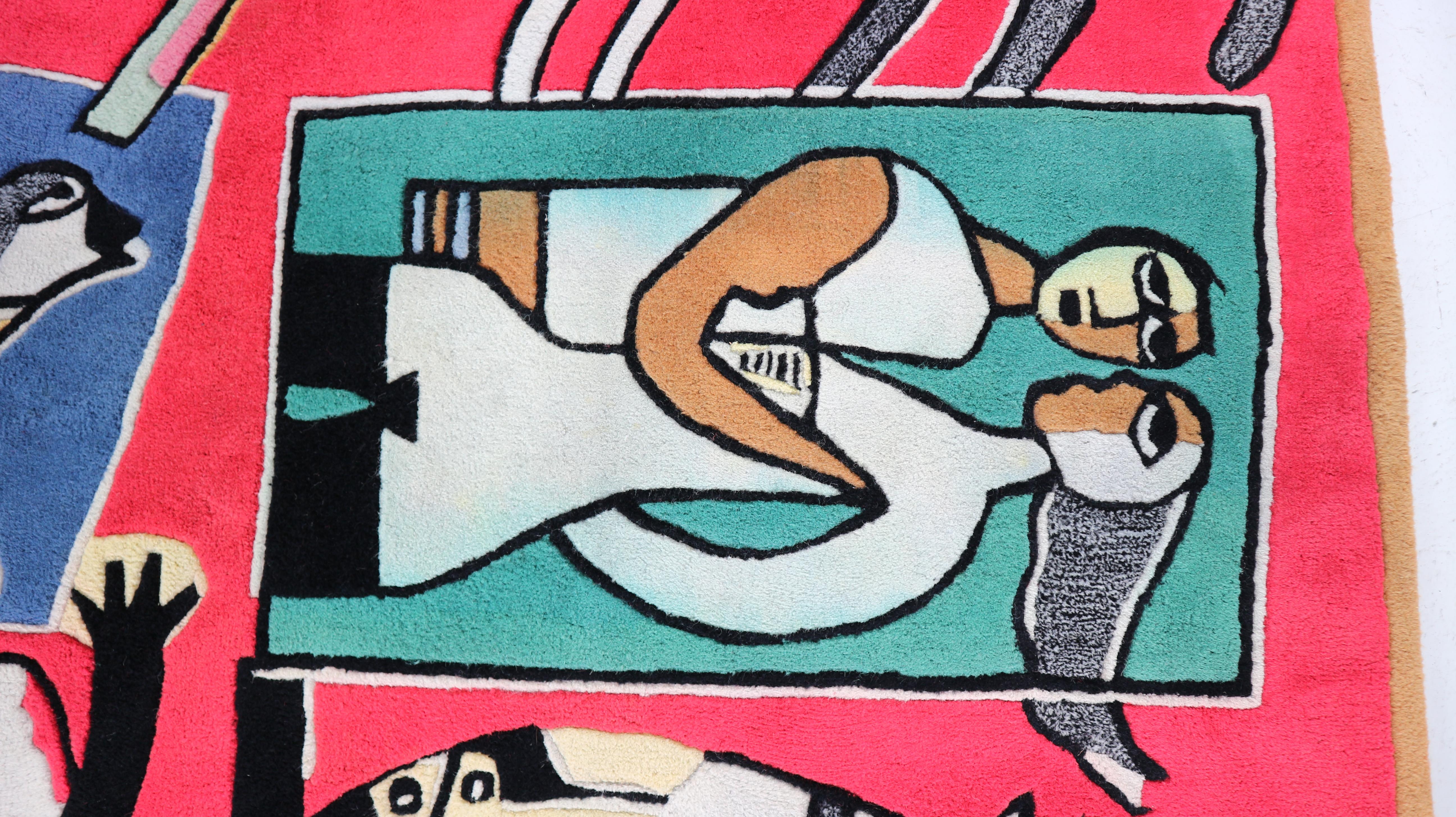 Vintage Dutch Corneille Rug- La Belle Écuyère, 1950s 4