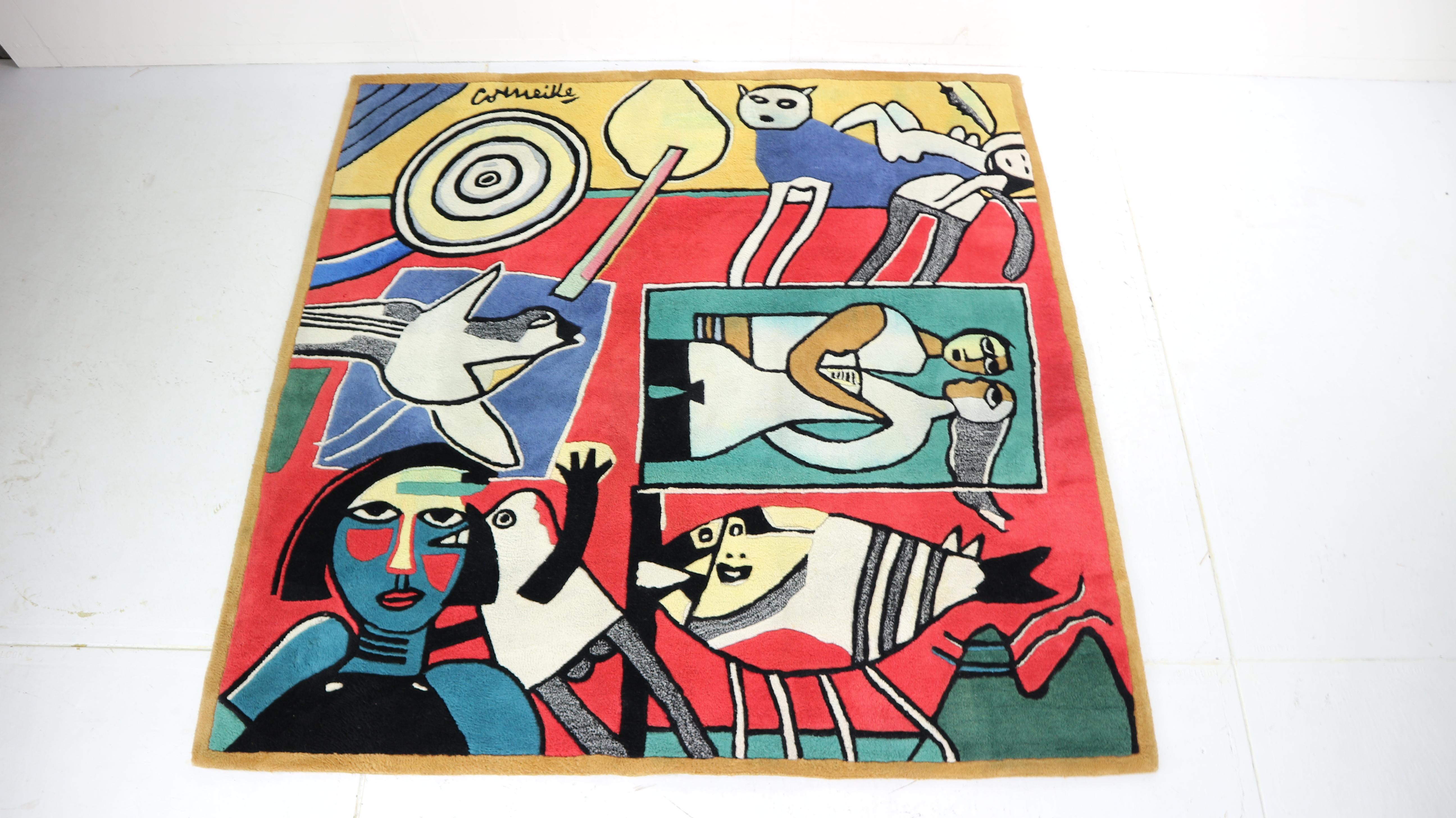 Vintage Dutch Corneille Rug- La Belle Écuyère, 1950s 5