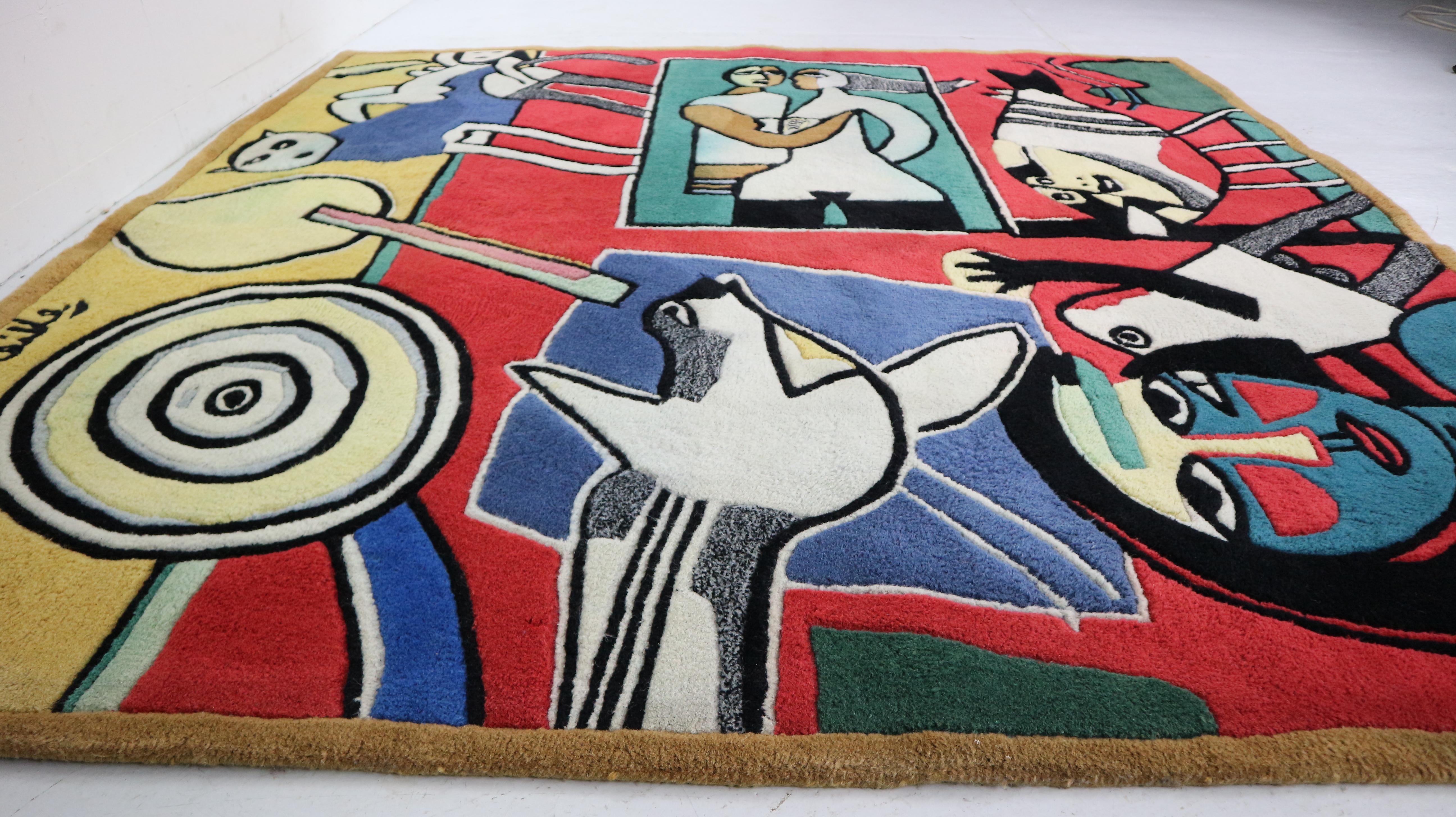 Vintage Dutch Corneille Rug- La Belle Écuyère, 1950s 9