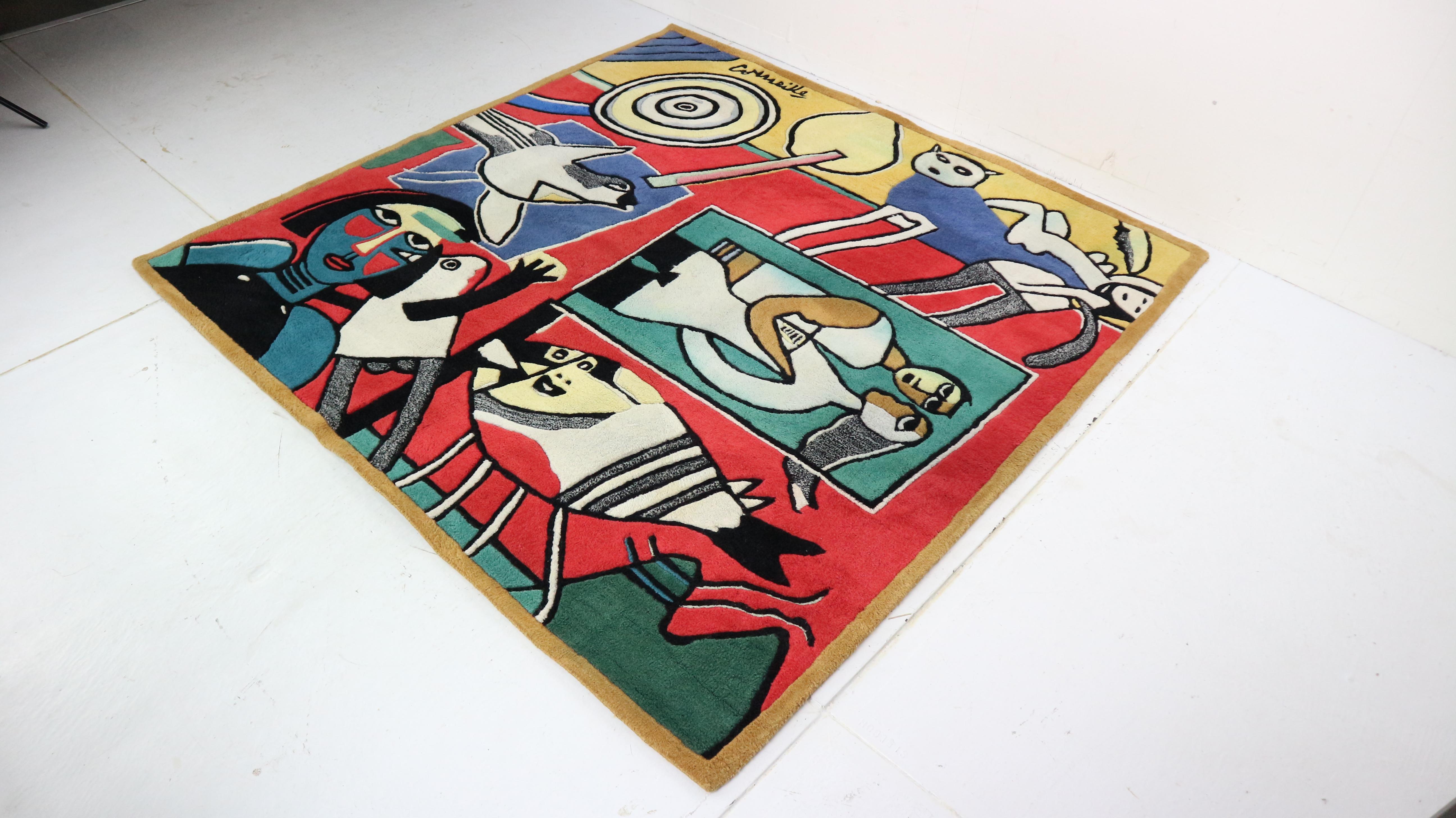 Vintage Dutch Corneille Rug- La Belle Écuyère, 1950s In Good Condition In The Hague, NL