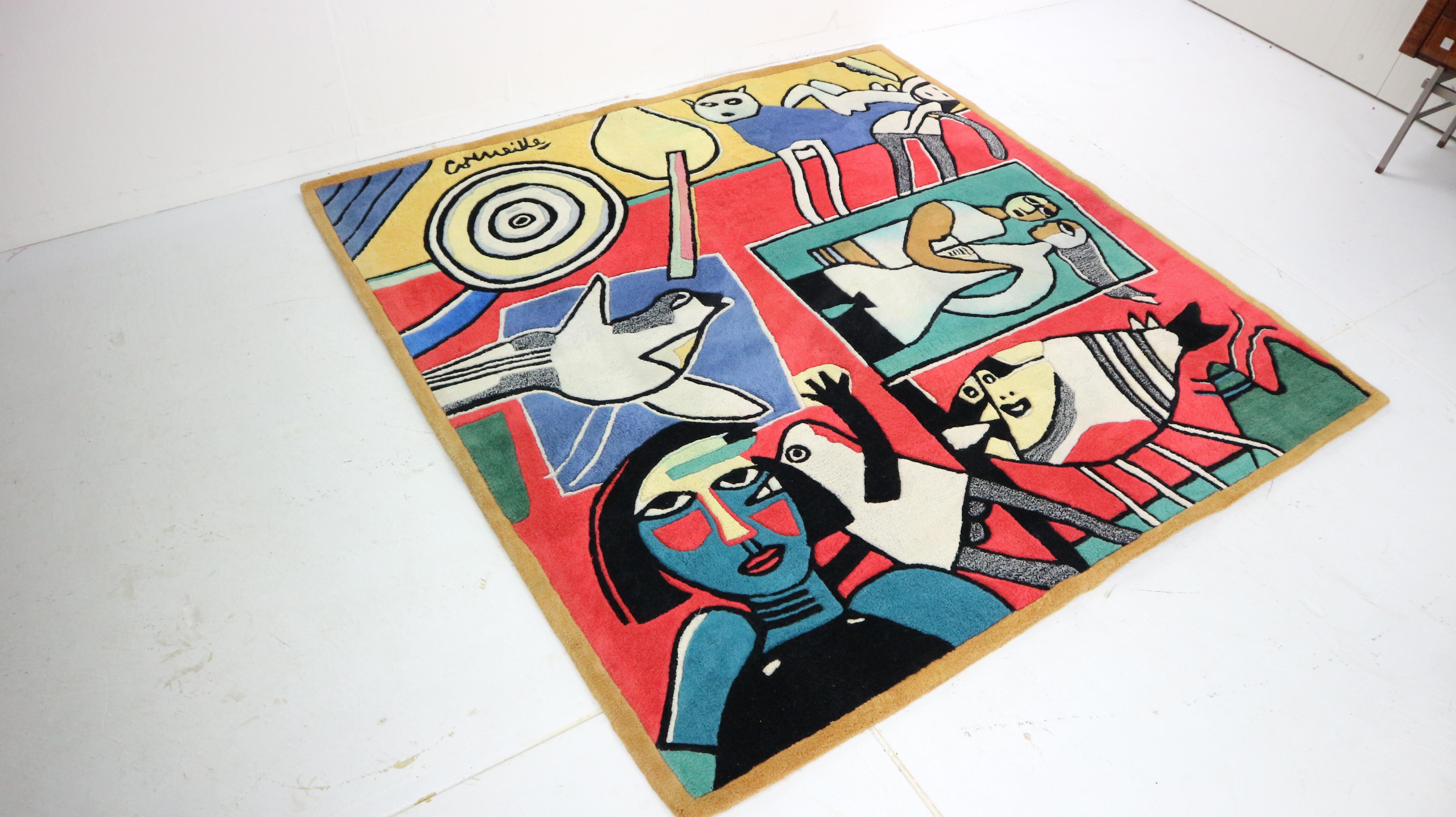 Mid-20th Century Vintage Dutch Corneille Rug- La Belle Écuyère, 1950s