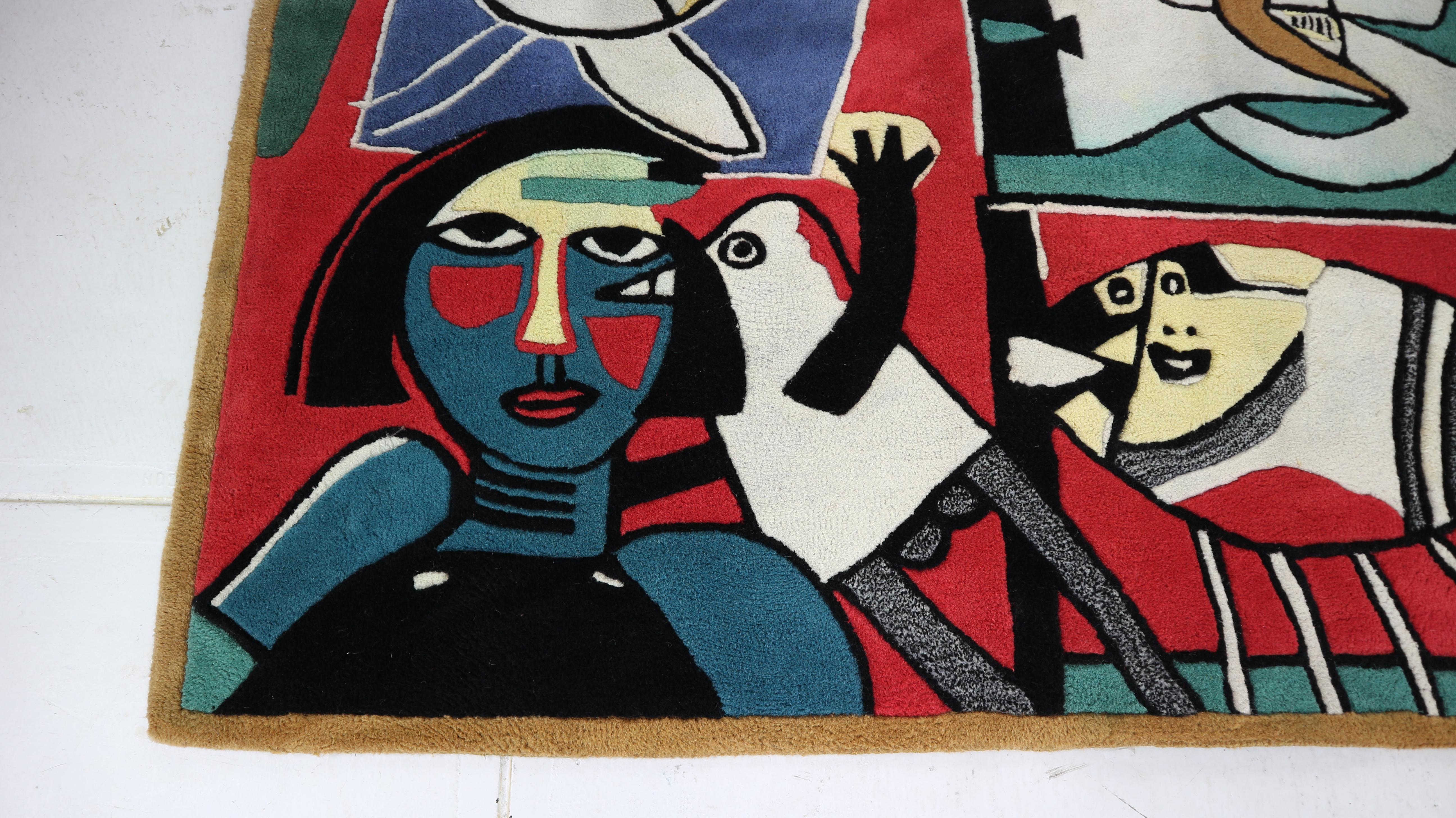 Vintage Dutch Corneille Rug- La Belle Écuyère, 1950s 2