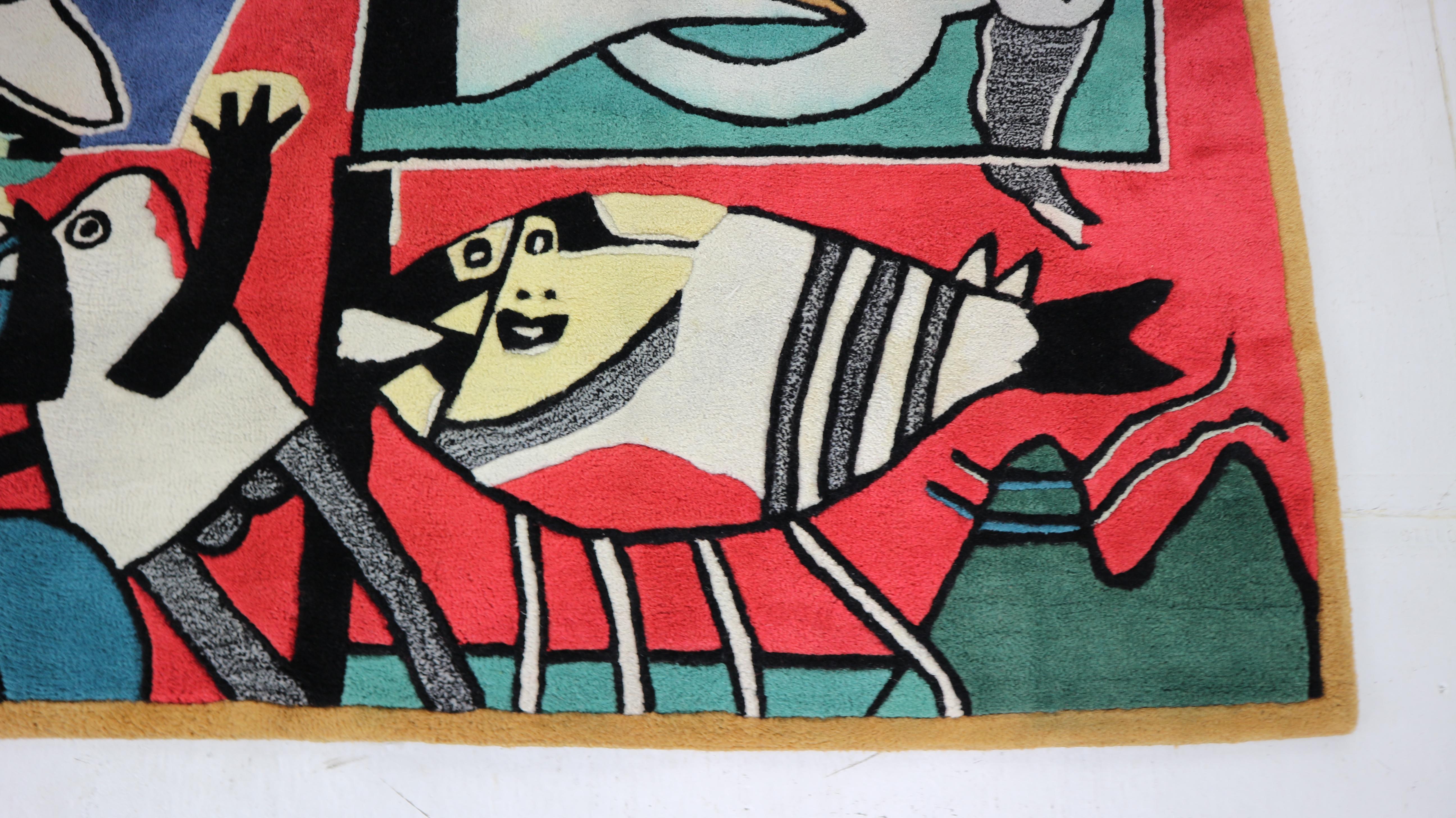 Vintage Dutch Corneille Rug- La Belle Écuyère, 1950s 3