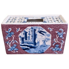 Vintage Dutch Delft Blue and White Flower Frog Tulipiere Vase
