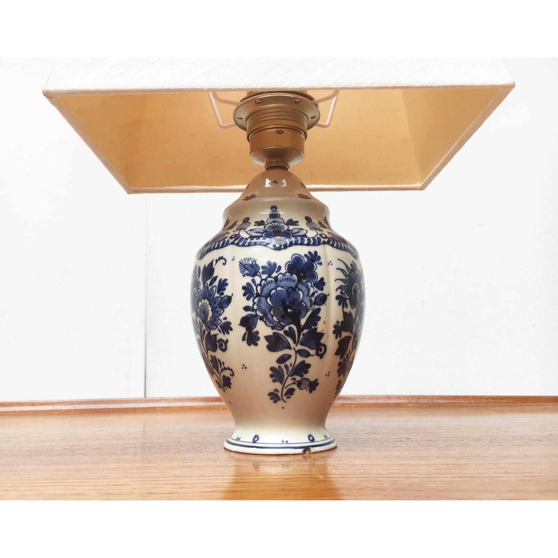 Lampada da tavolo olandese vintage Delft Blue di Zenith, Gouda in vendita 1