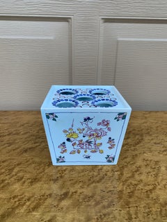 Vintage Dutch Delft Chinoiserie Flower Frog Tulipiere Vase