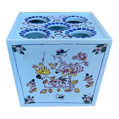 Vintage Dutch Delft Chinoiserie Flower Frog Tulipiere Vase