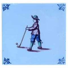 Carreau d'artisanat hollandais vintage de style Delft Carreau d'artisanat hollandais vintage de style Delft