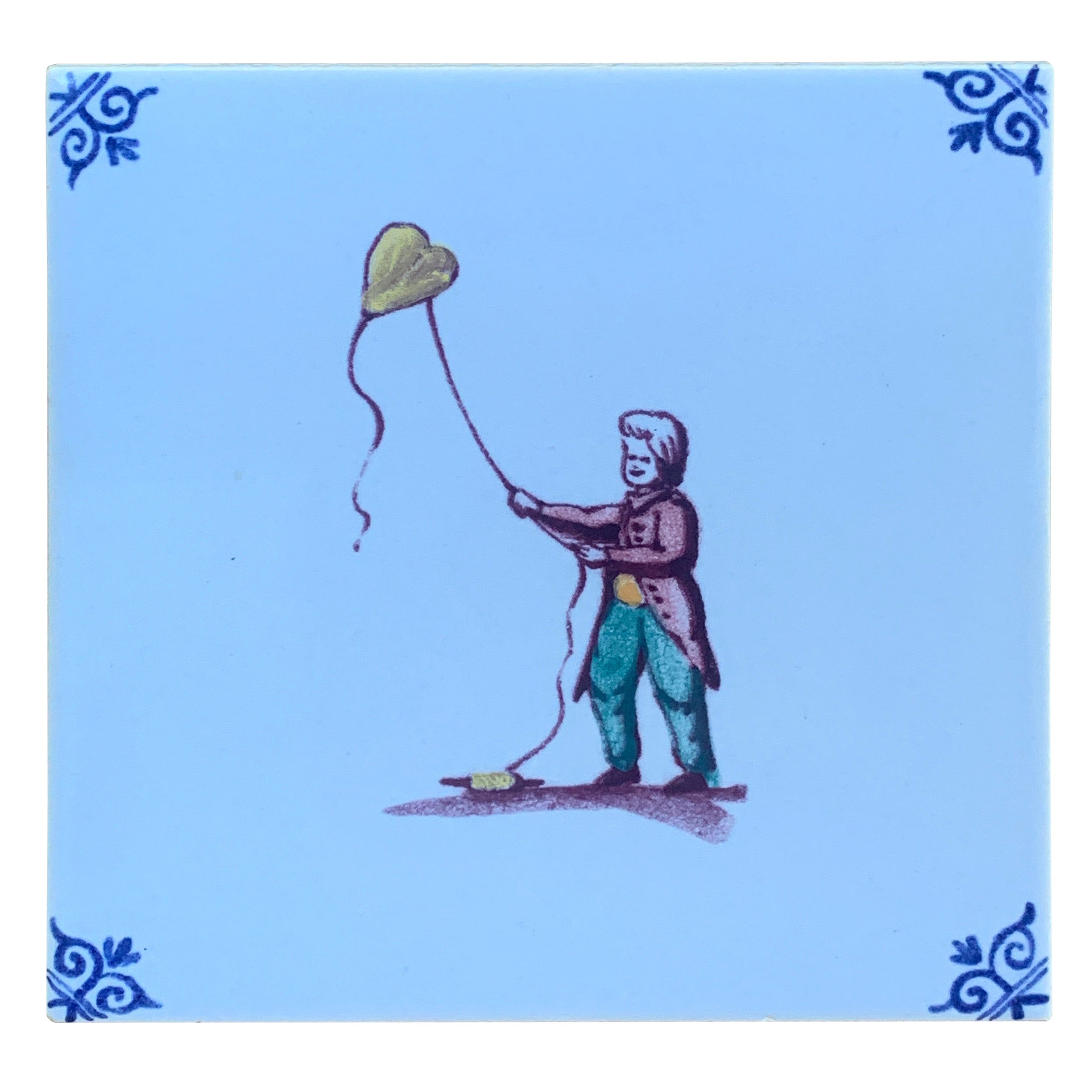 Azulejo Vintage de Artesanos Holandeses Estilo Delft