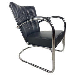 Vintage Dutch Design Chair, Gispen 412 GE, Made by Van Der Stroom, Tubular Steel
