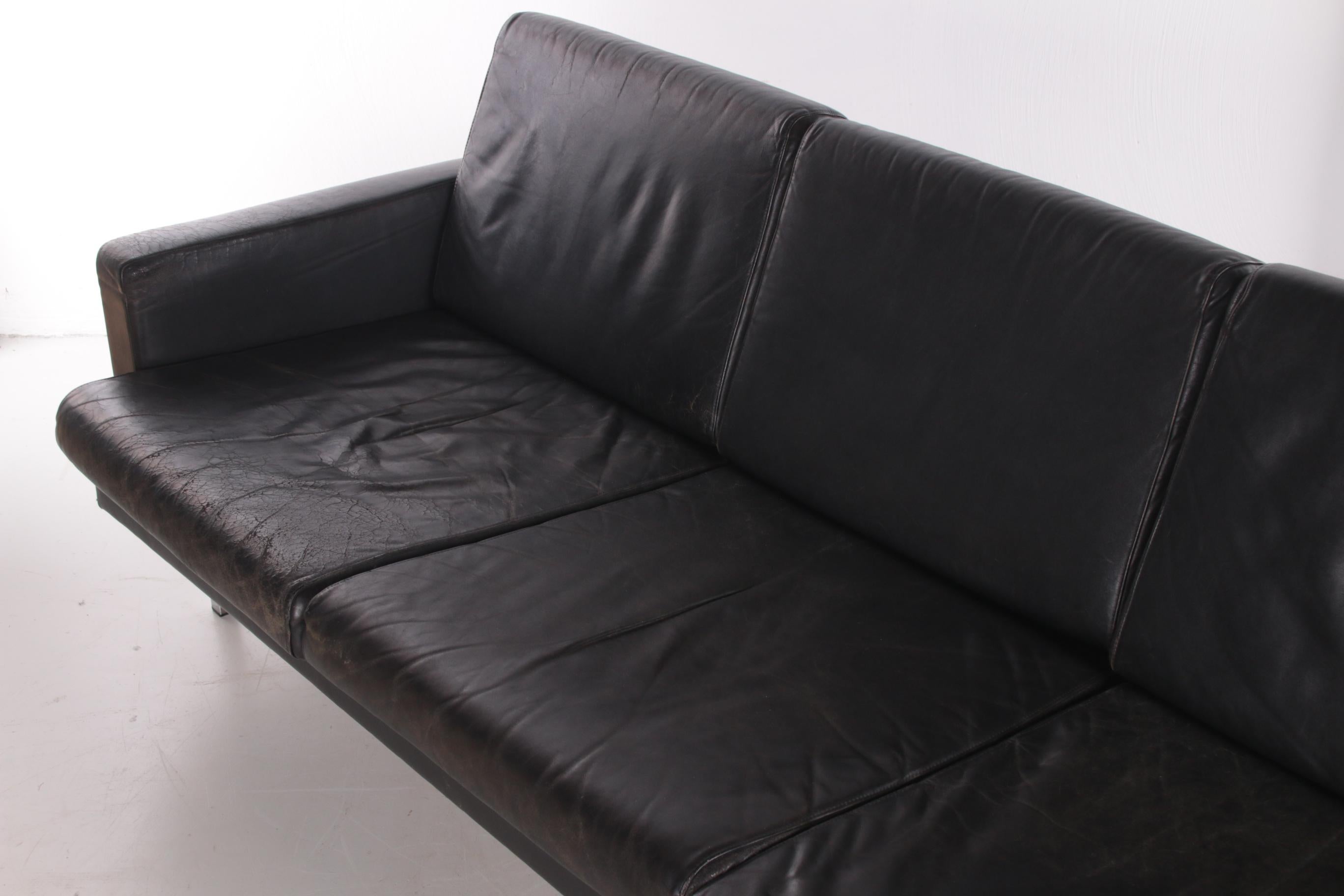 Vintage Dutch Design Leather BZ55 Sofa by Martin Visser for 't Spectrum, 1960s For Sale 3