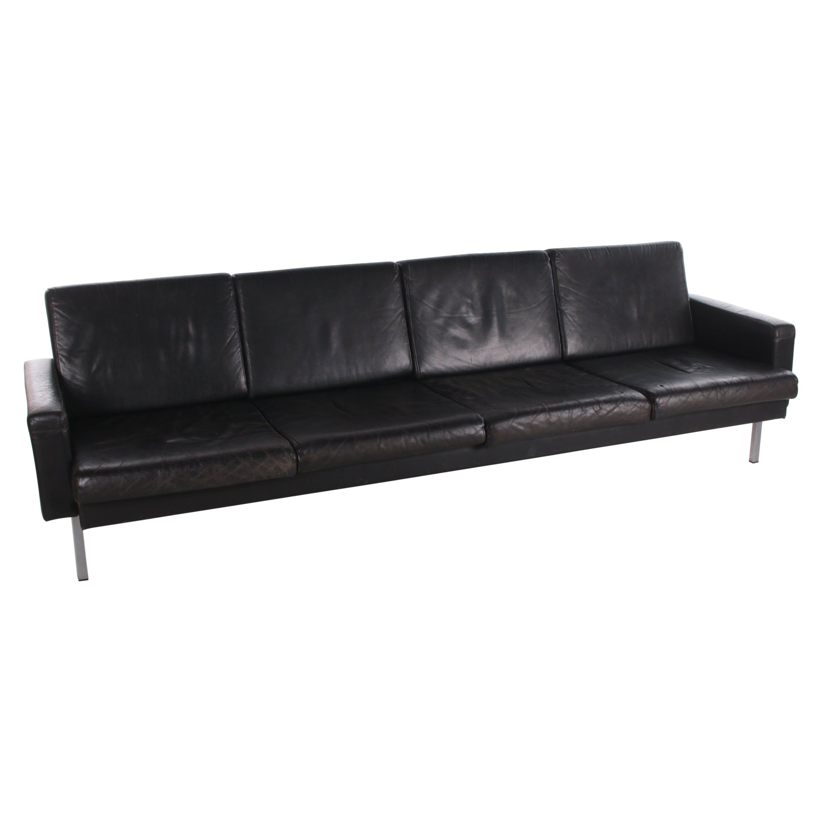 Divano di design olandese vintage in pelle BZ55 di Martin Visser per 't Spectrum, anni '60