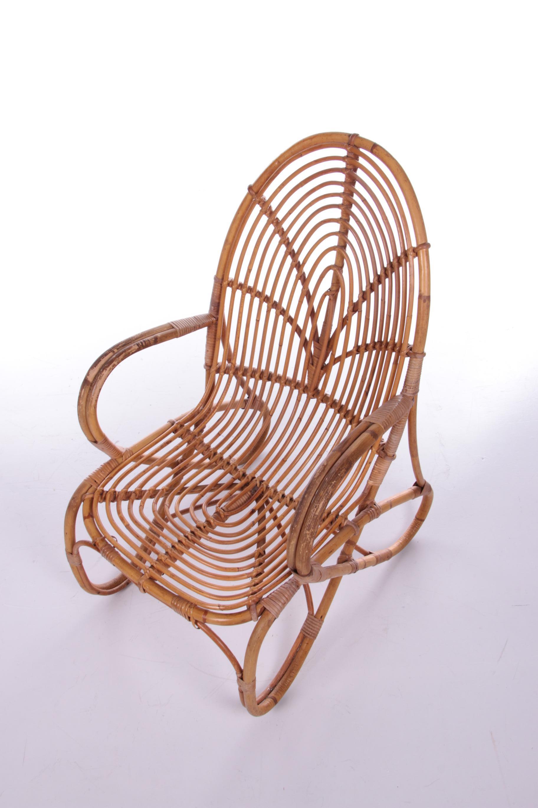 Vintage Dutch Design Rattan Lounge Chair Rohe Noordwolde 5