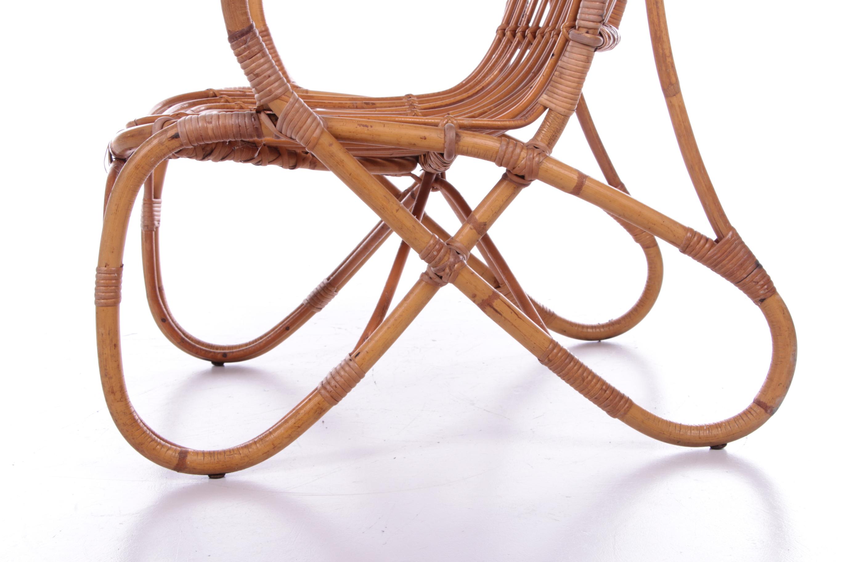 Vintage Dutch Design Rattan Lounge Chair Rohe Noordwolde 8