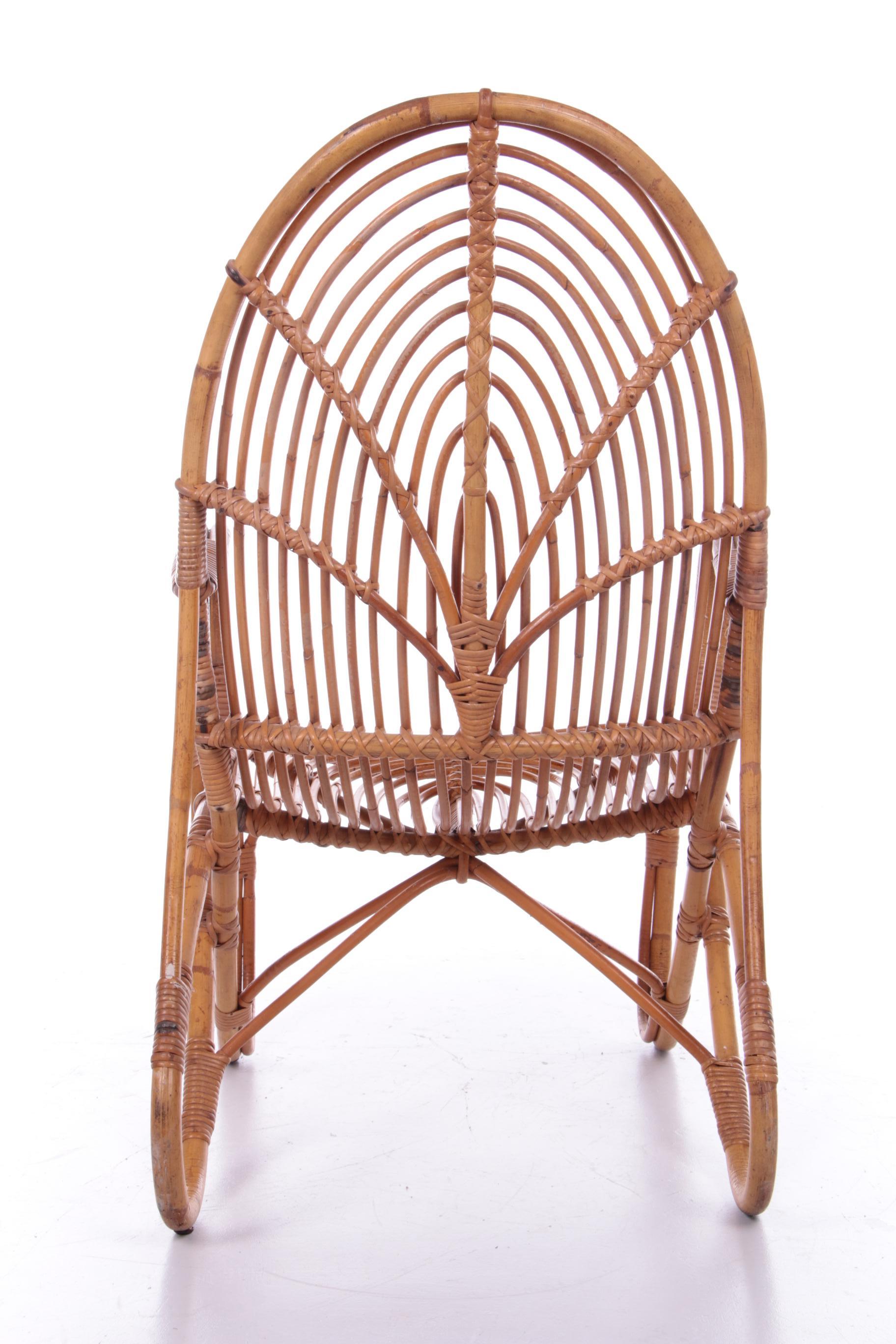 Vintage Dutch Design Rattan Lounge Chair Rohe Noordwolde 9