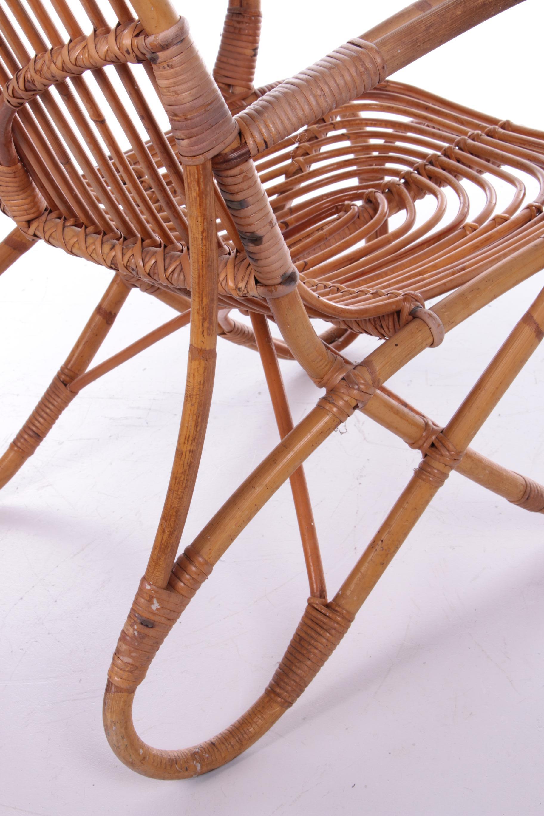 Vintage Dutch Design Rattan Lounge Chair Rohe Noordwolde 10