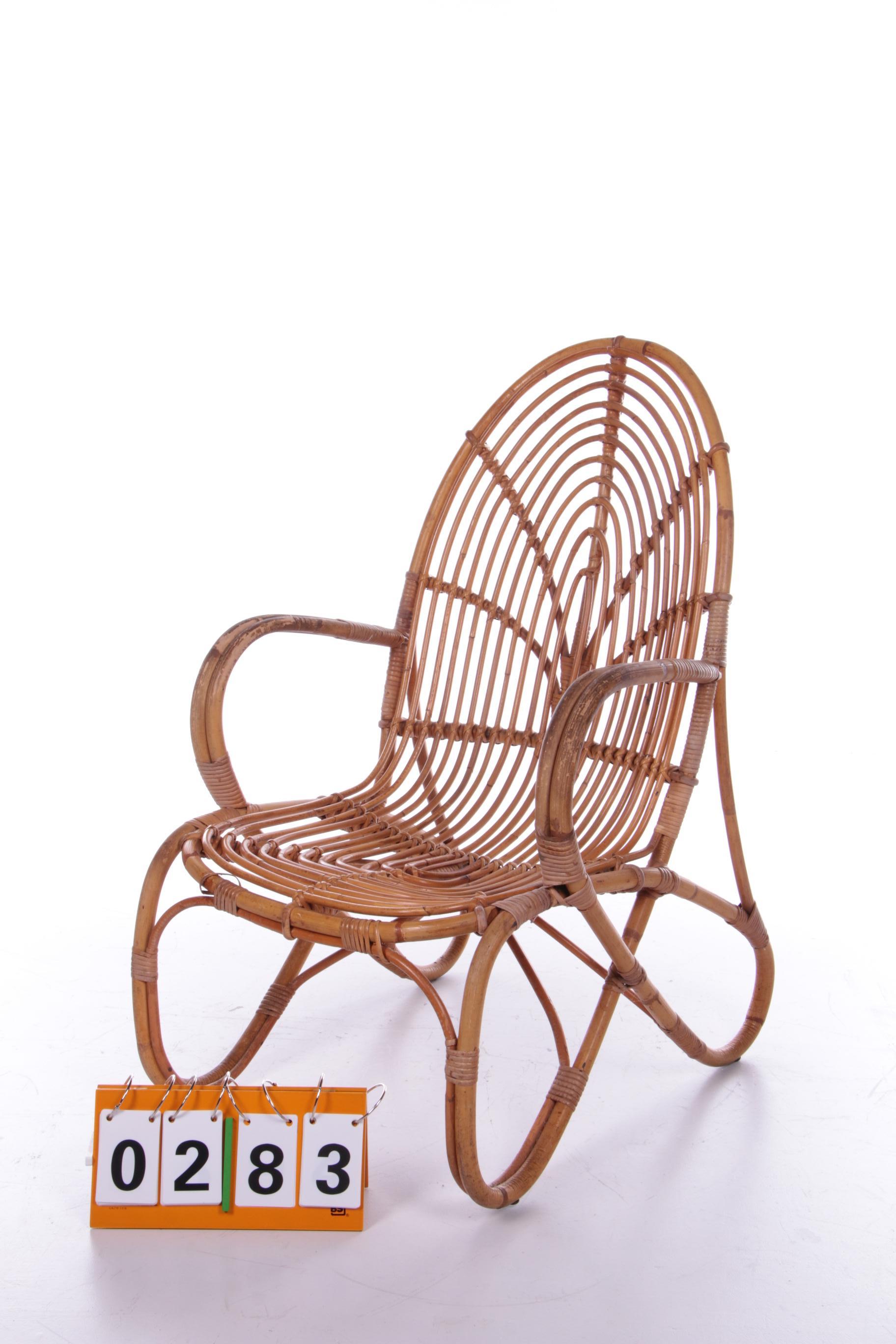 Vintage Dutch Design Rattan Lounge Chair Rohe Noordwolde In Good Condition In Oostrum-Venray, NL