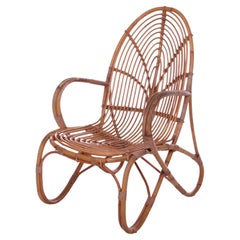 Vintage Dutch Design Rattan Lounge Chair Rohe Noordwolde