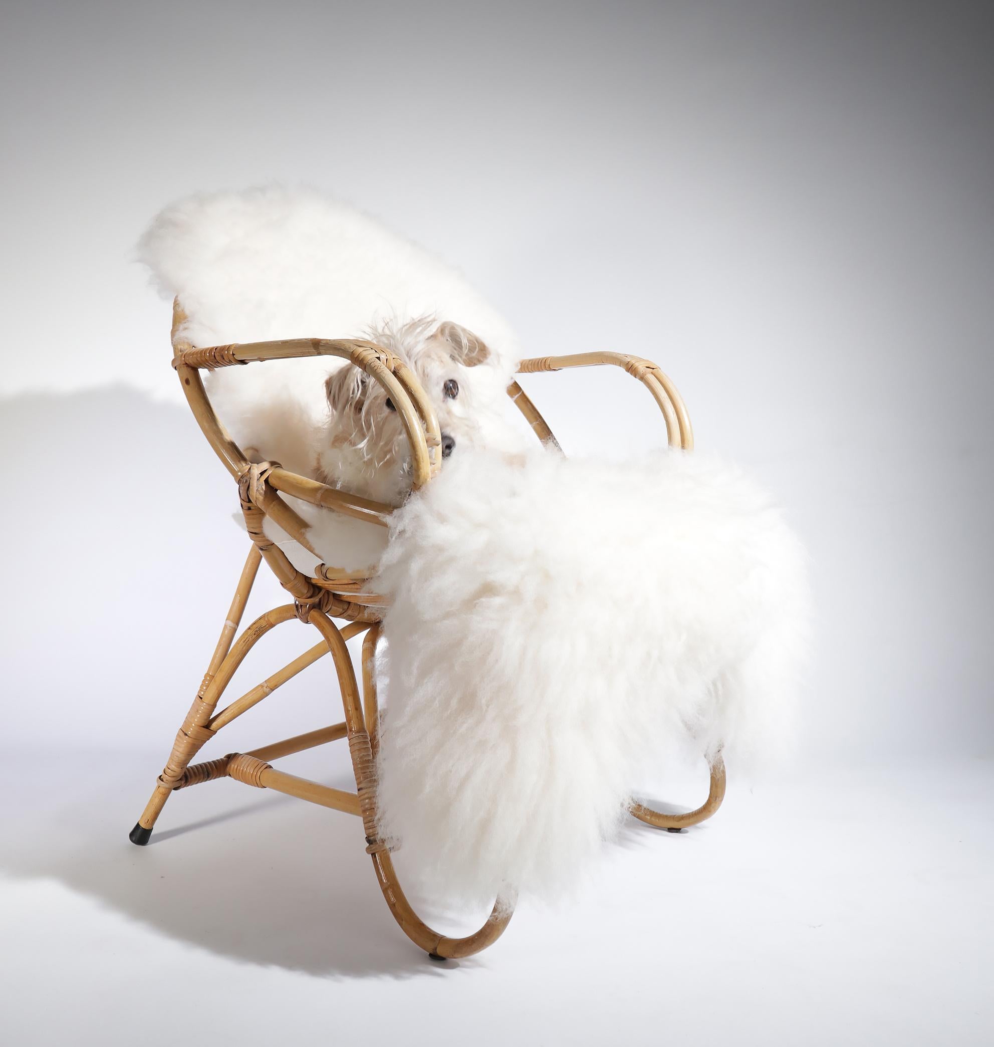 Vintage Dutch design lounge chair by Rohe Noordwolde from the 1960s.
Comes with a new white sheepskin.  
 