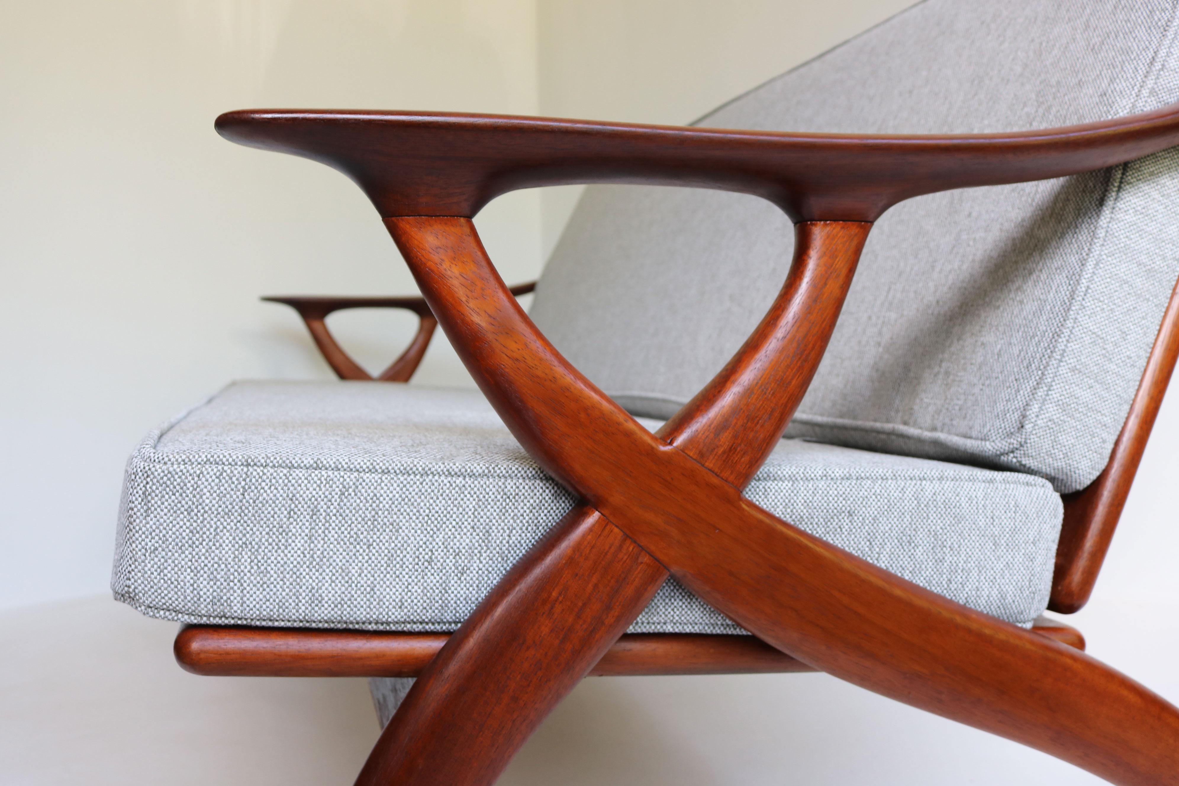 Divano vintage di design olandese in teak di De Ster Gelderland Mid-Century Modern 1950 in vendita 2