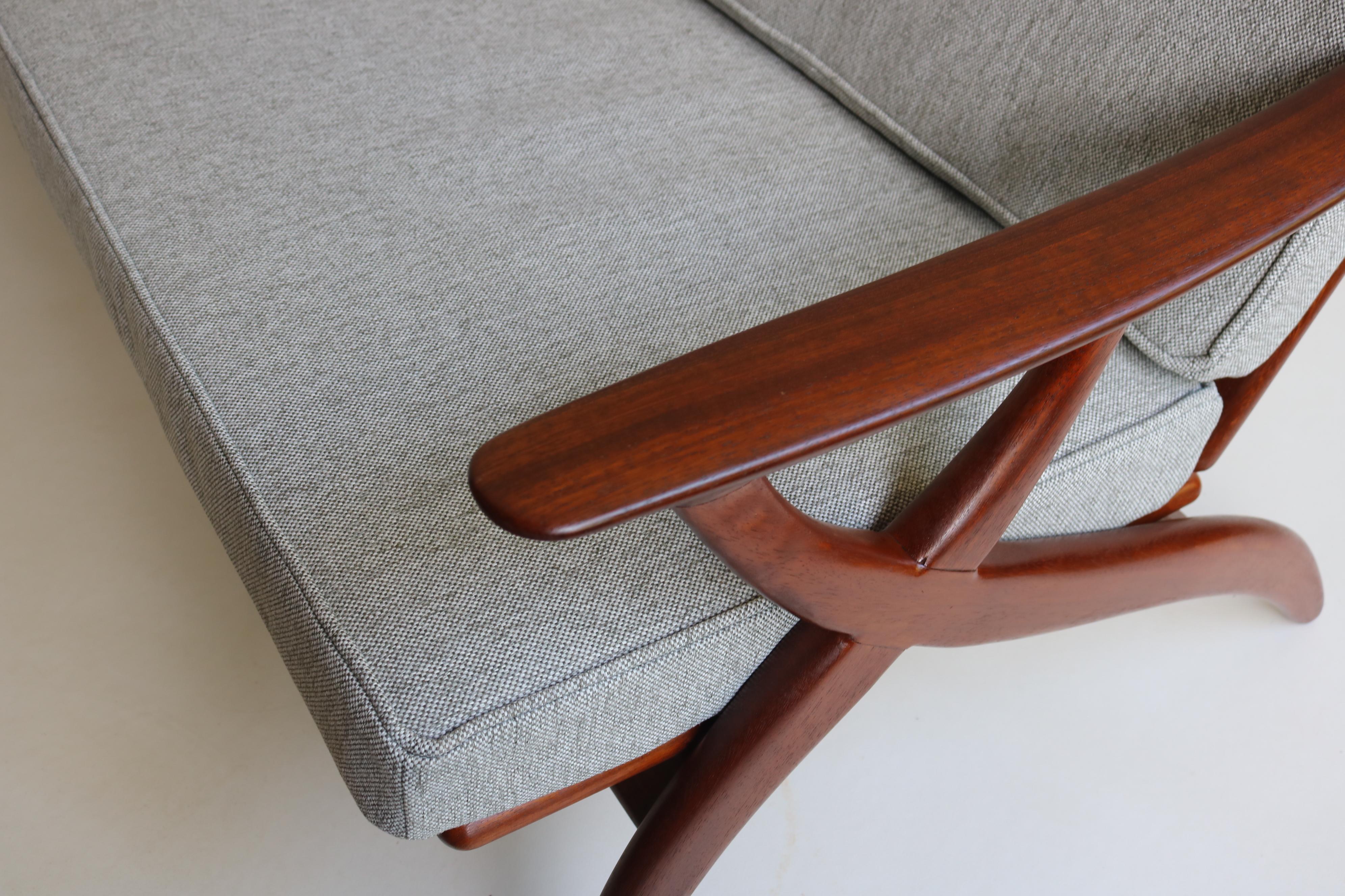 Mid-Century moderno Divano vintage di design olandese in teak di De Ster Gelderland Mid-Century Modern 1950 in vendita