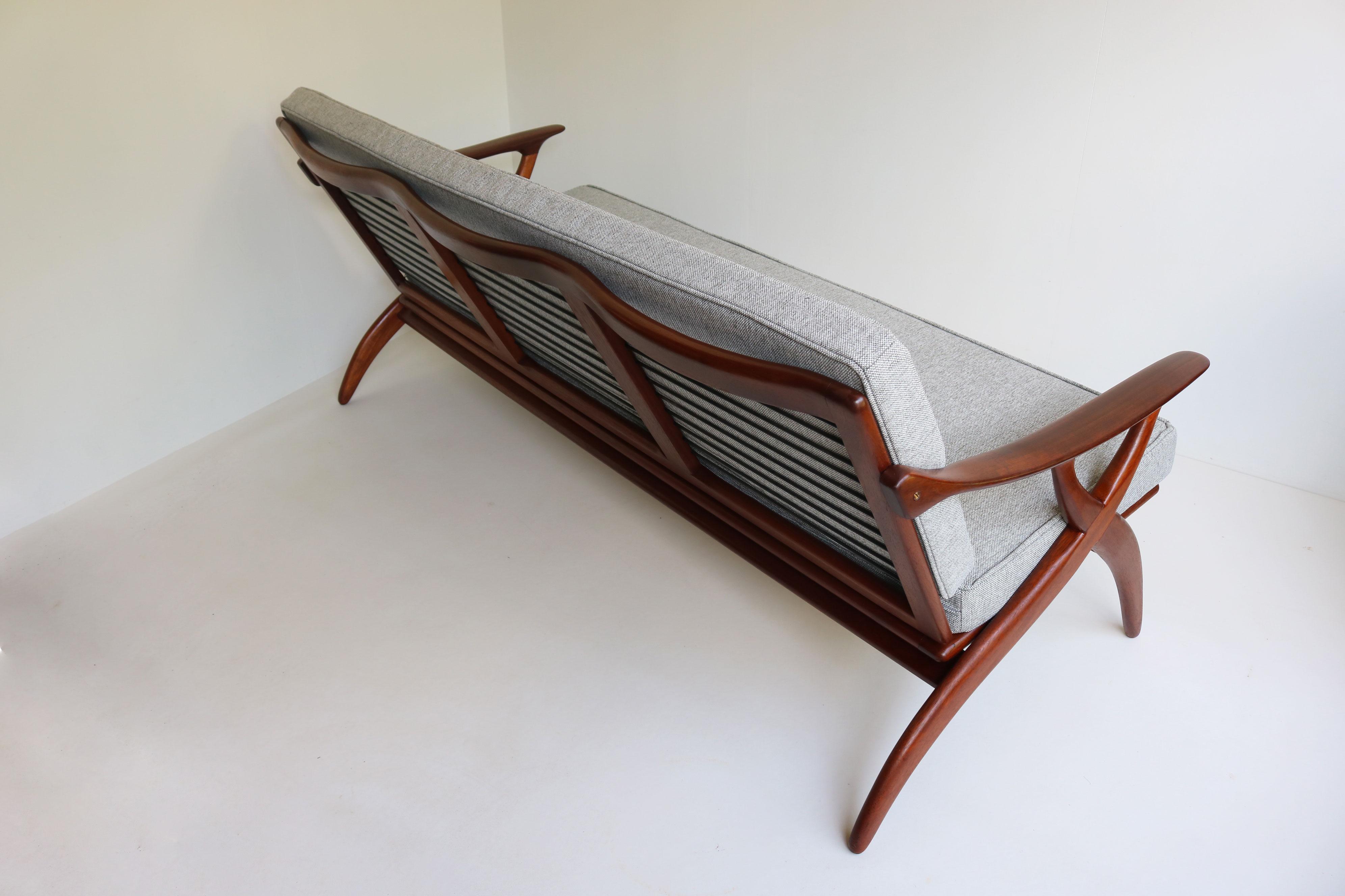 Olandese Divano vintage di design olandese in teak di De Ster Gelderland Mid-Century Modern 1950 in vendita