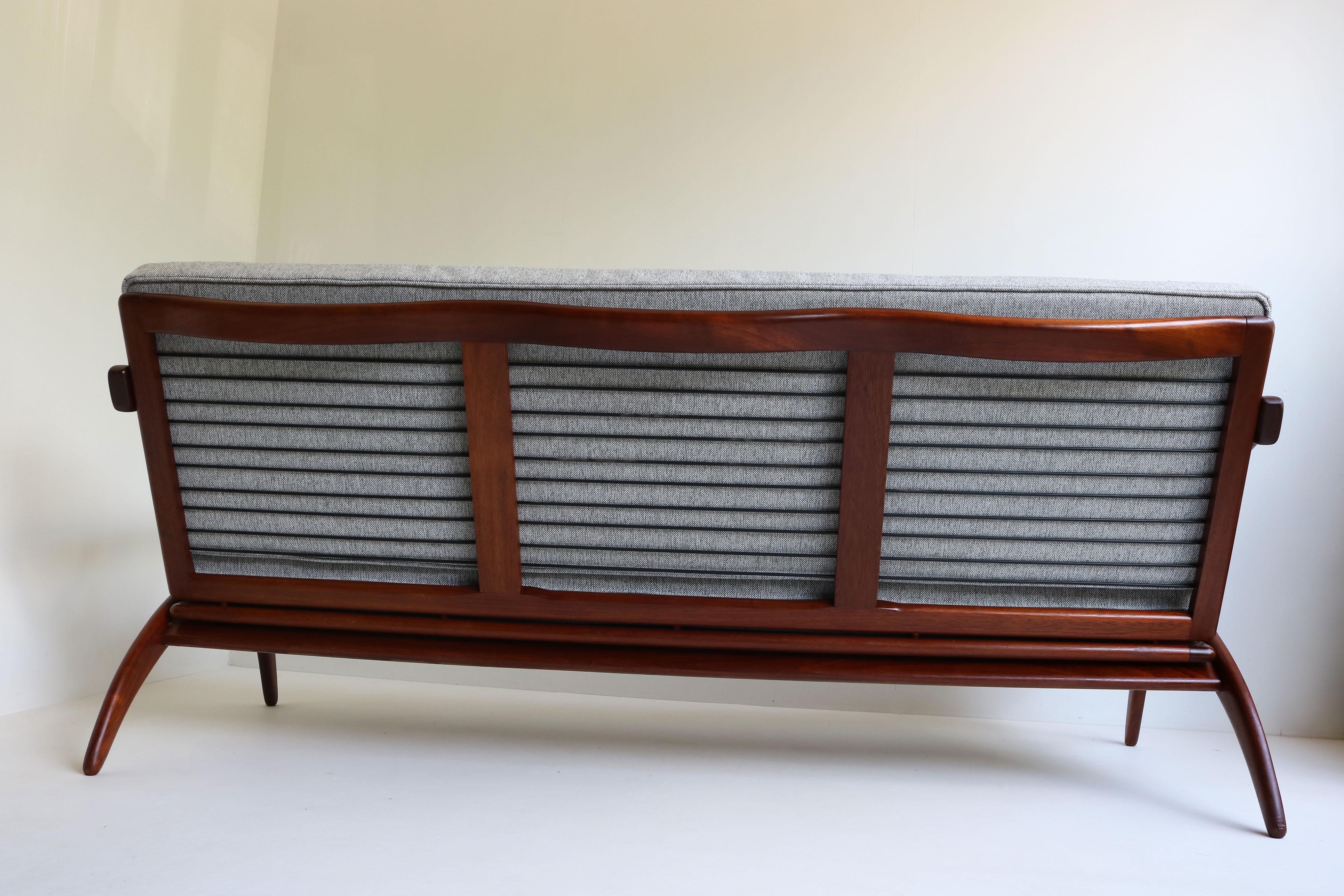 Metà XX secolo Divano vintage di design olandese in teak di De Ster Gelderland Mid-Century Modern 1950 in vendita