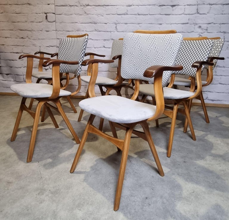 Mid-20th Century Vintage Dutch Dining Chairs by Cees Braakman, 1950s, Set of 7