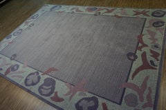 Vintage Dutch Geometric Purple B&C Rug 6.5' x 9.1', 1970s - 1D48