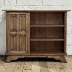 Bibliothèque d'avocat vintage en chêne, de style néo-gothique néerlandais