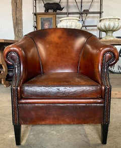 Vintage Dutch Leather Armchair