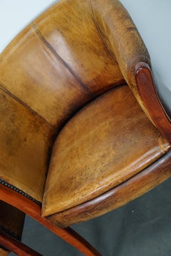 Vintage Dutch Leather Club Chairs, Set of 2