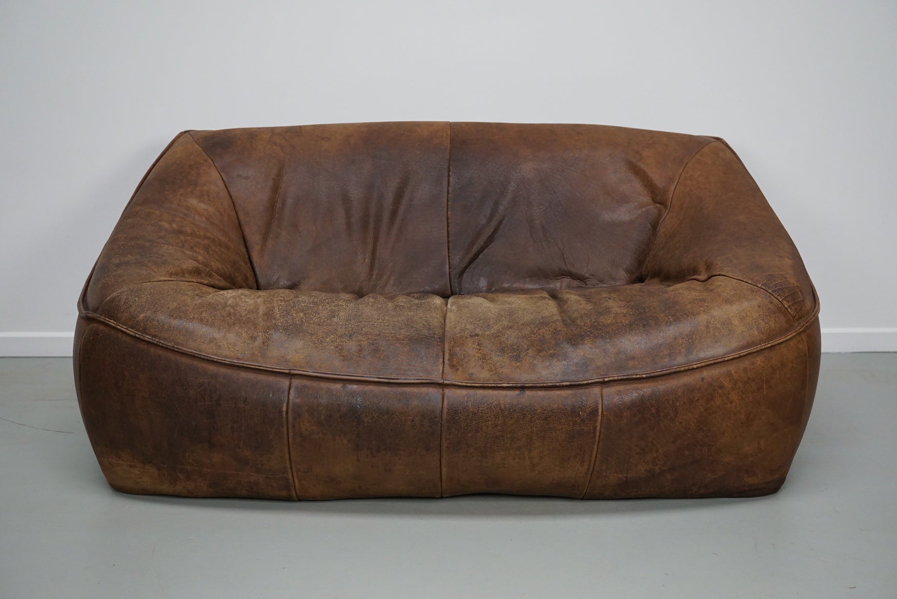 Vintage Dutch Leather Gerard Van Den Berg Ringo Sofa, 1970s