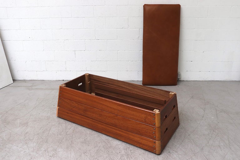 Vintage Dutch Leather Gym Vault or Coffee Table at 1stDibs