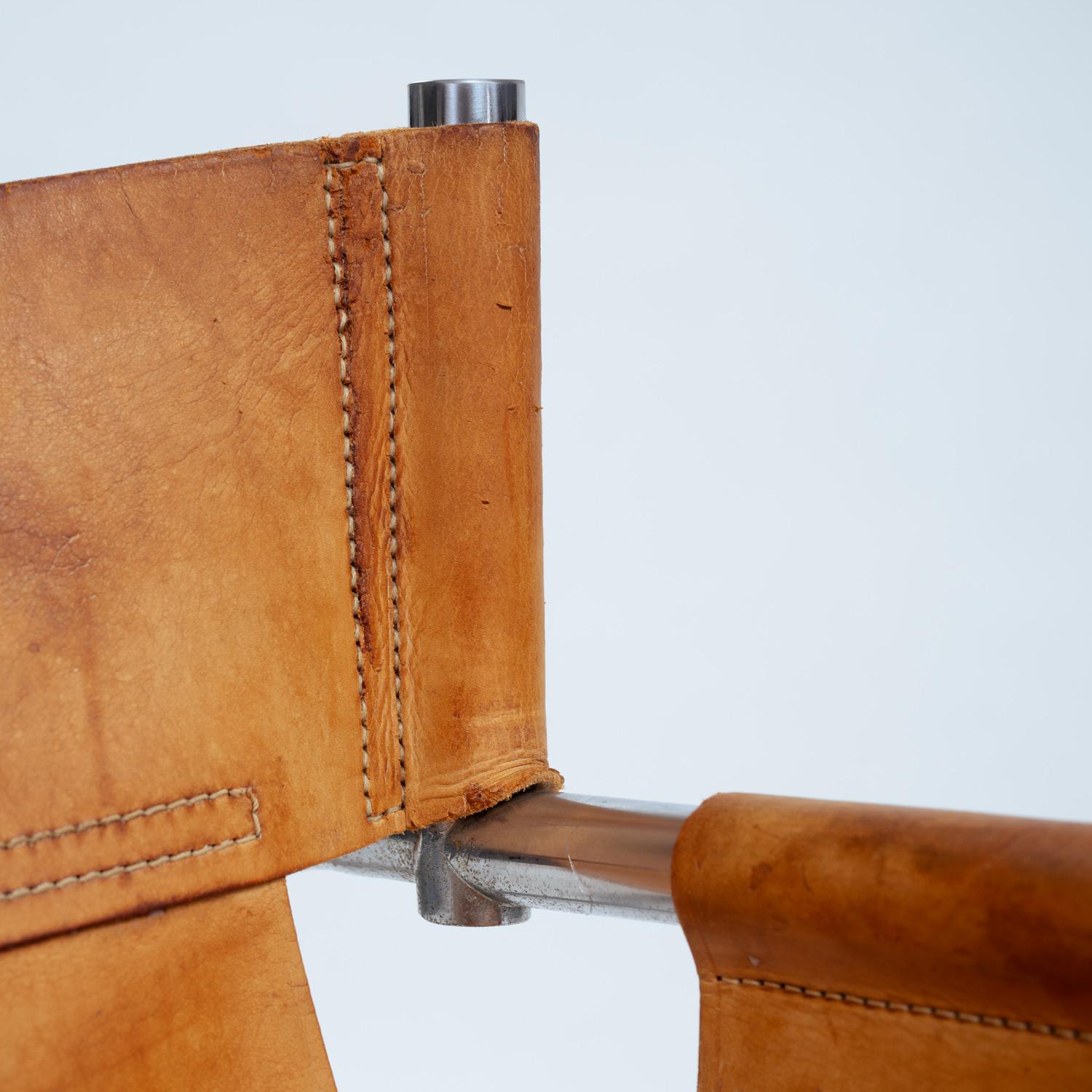Vintage Dutch Lounge Chair aus Leder und Stahl von Walter Antonis für Spectrum im Angebot 6
