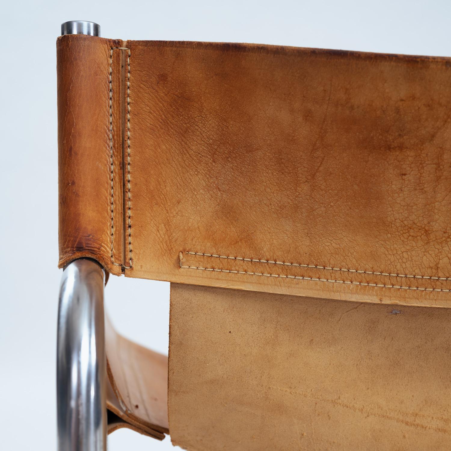 Vintage Dutch Lounge Chair aus Leder und Stahl von Walter Antonis für Spectrum im Angebot 1